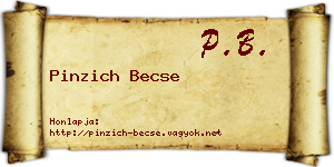 Pinzich Becse névjegykártya